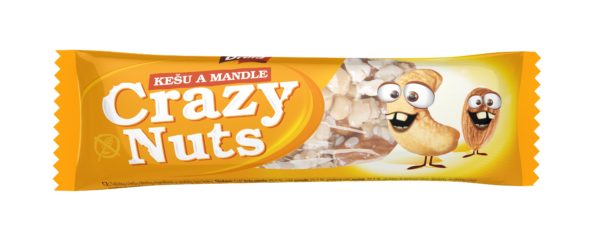 Crazy Nuts tyčinka s kešu a mandlemi 30 g pro bezlepkovou dietu, celiaky.