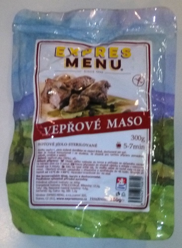Vepřové maso bez lepku EXPRES MENU 300g - sterilovaný hotový pokrm.