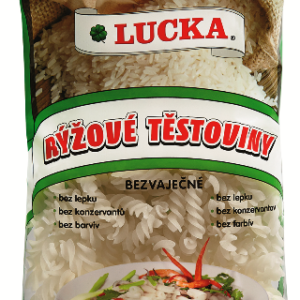 Rýžové těstoviny vřetena Lucka bezlepkové - výborné jako příloha, hlavní jídlo, do salátů, do polévek.